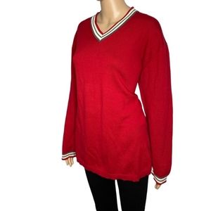 Marisa Canvas women's red v-neck long-sleeved sweater size XL